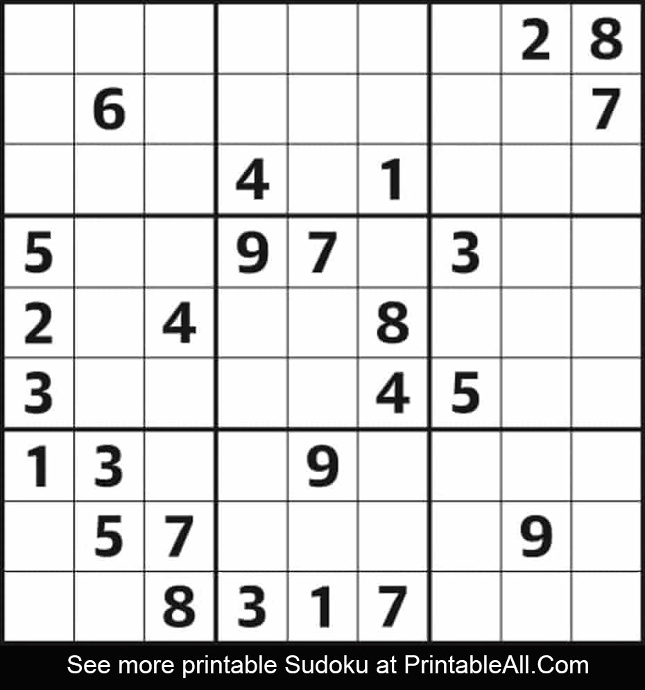 Printable Sudoku Medium 7