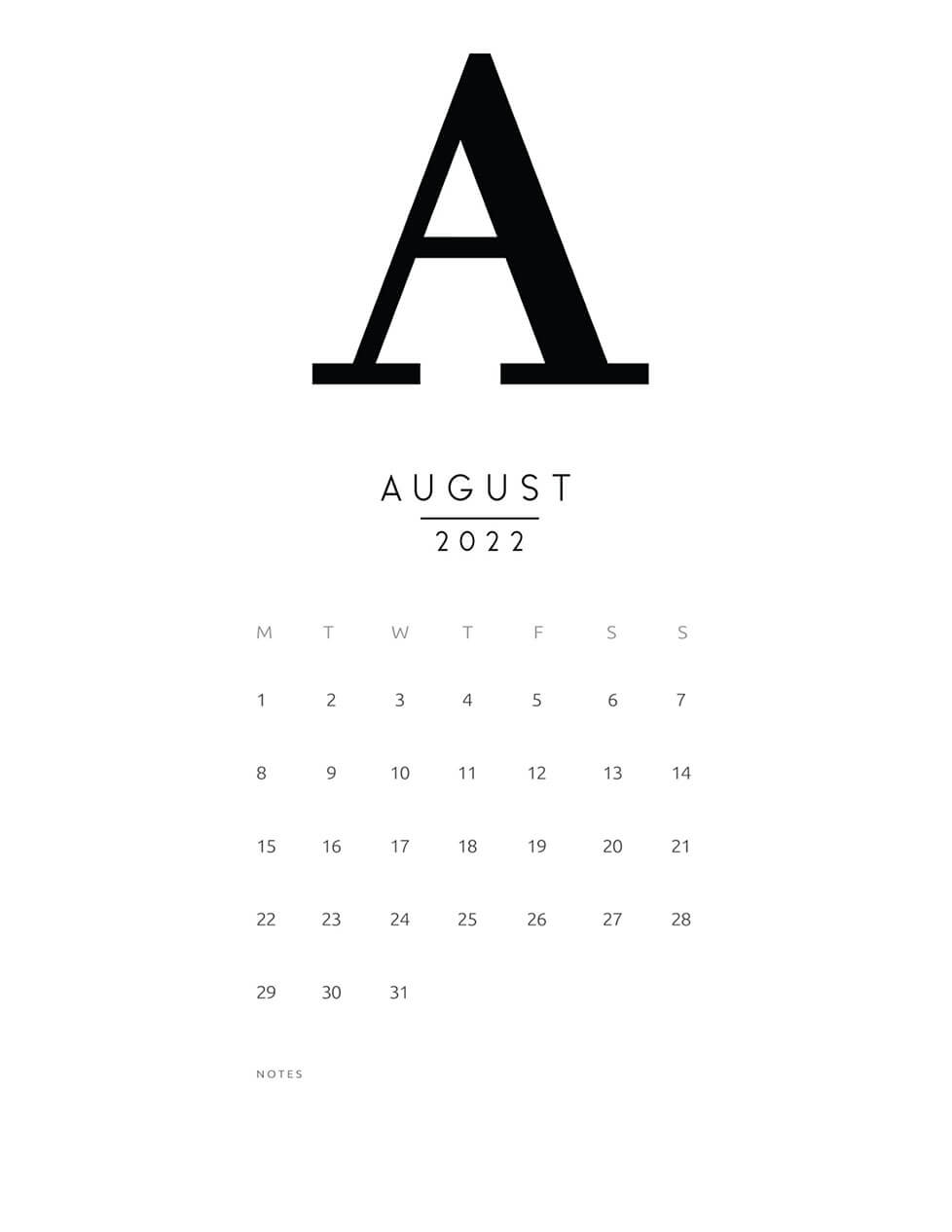 Printable August 2022 Calendar 1
