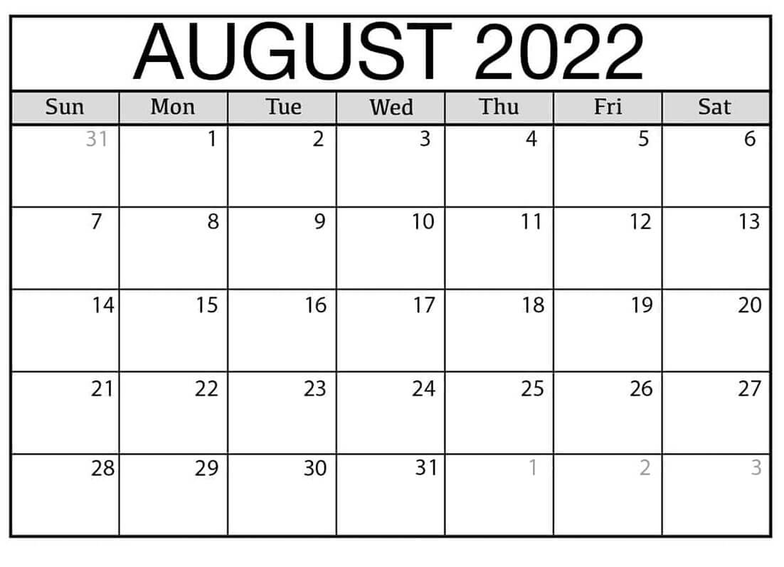 Printable August 2022 Calendar 3