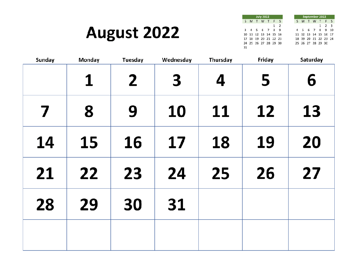 Printable August 2022 Calendar 6