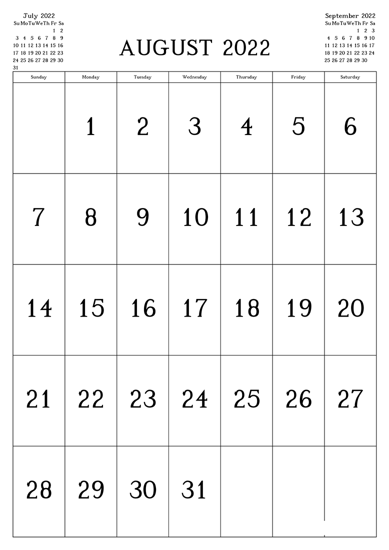 Printable August 2022 Calendar 9