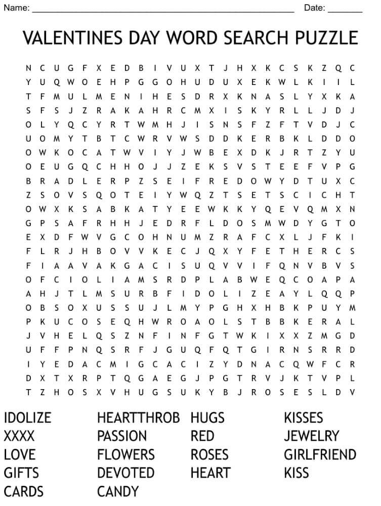 Christian Valentine Word Search