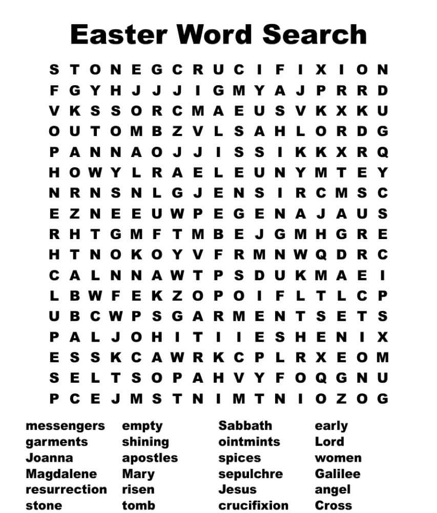 Easter Egg Word Search