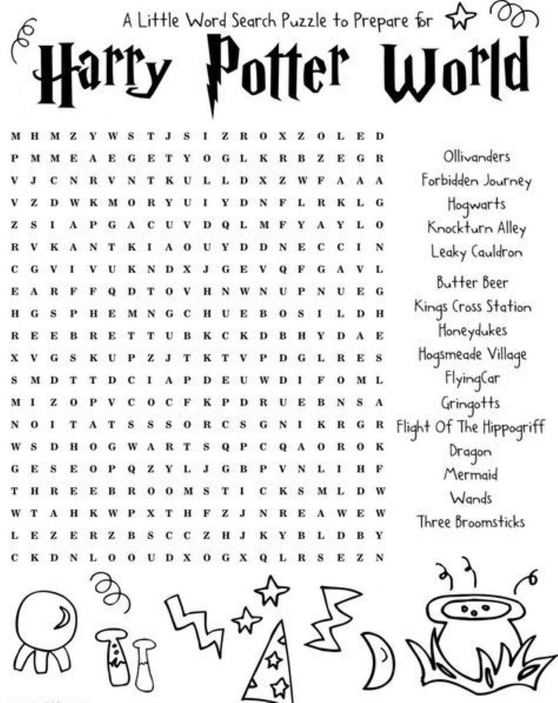 Easy Harry Potter Word Search