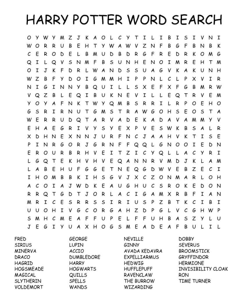 Mega Harry Potter Word Search