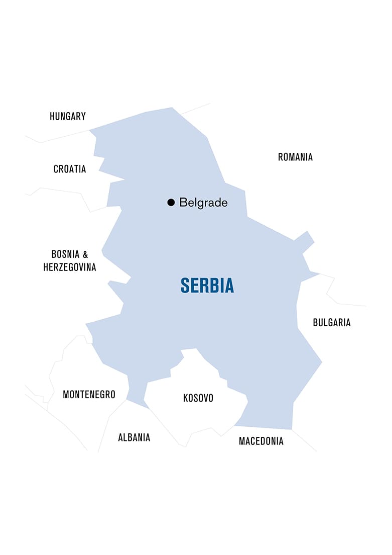 Prinatble Serbia Map World
