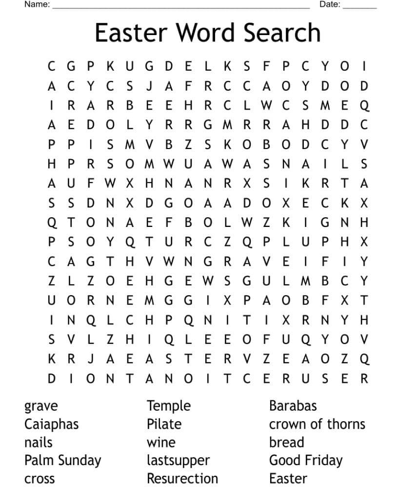 Printable 247 Easter Word Search