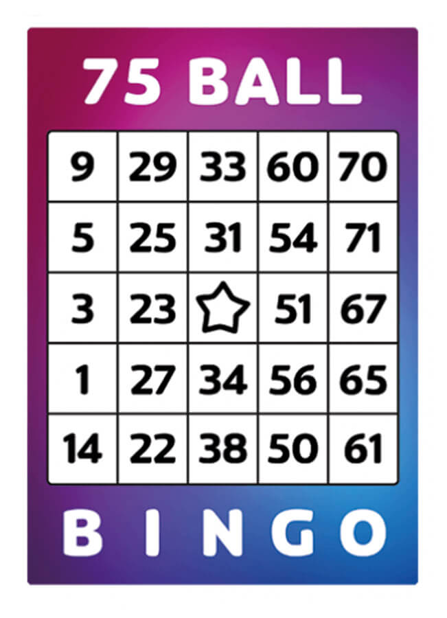 Printable 75 Ball Bingo Card – Sheet 4