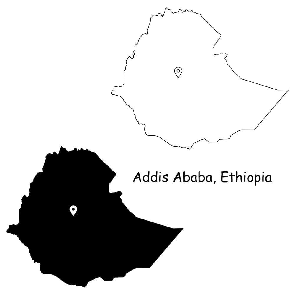 Printable Addis Ababa Ethiopia Map
