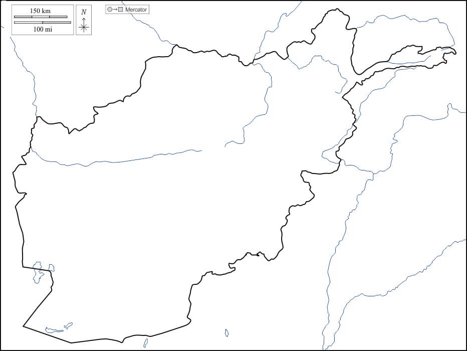 Printable Afghanistan Border Map