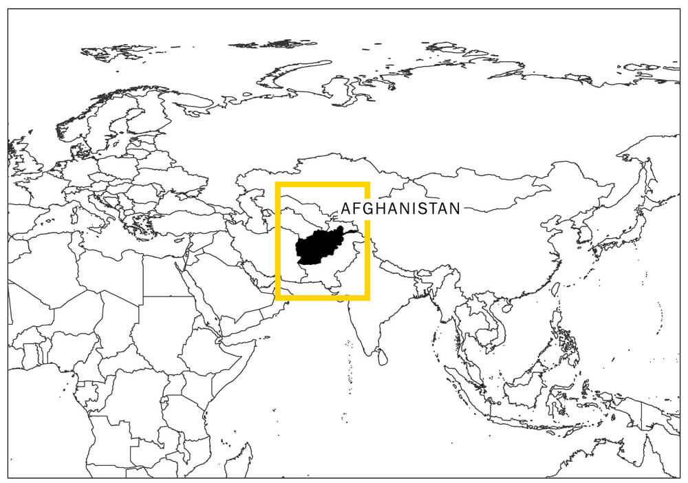 Printable Afghanistan On World Map