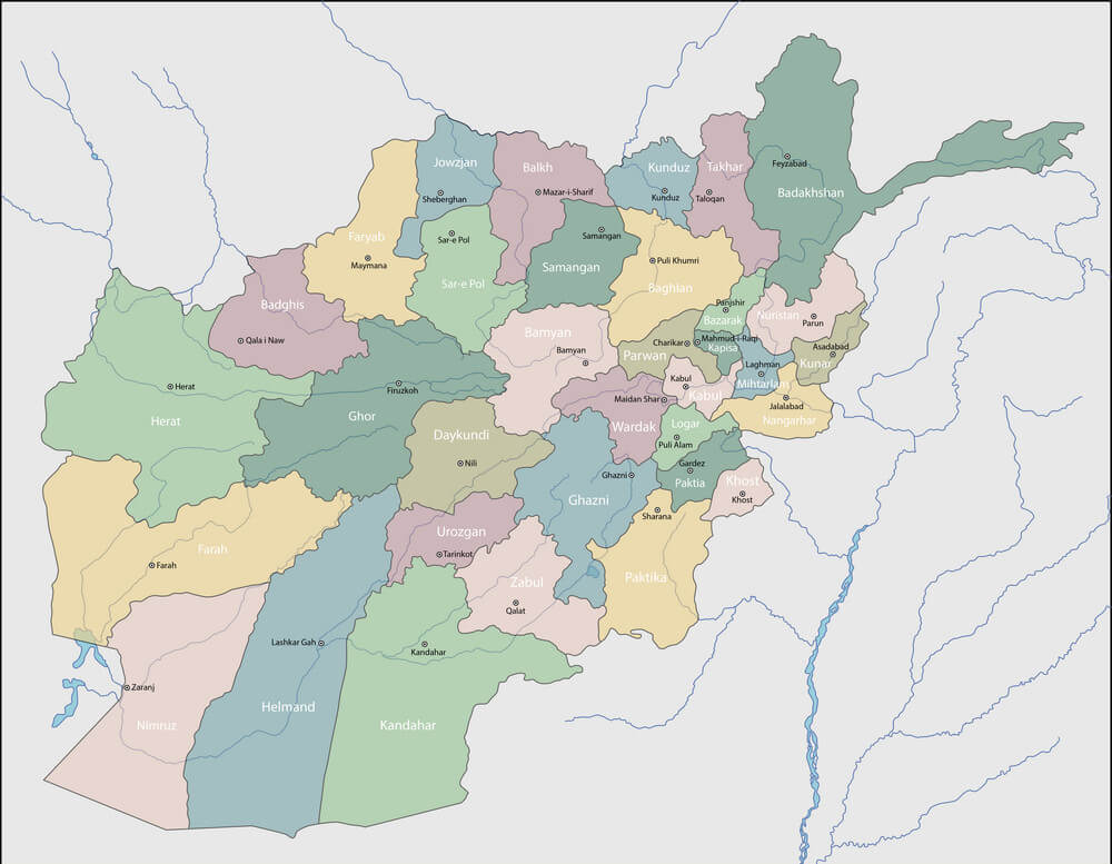 Printable Afghanistan Regional Map