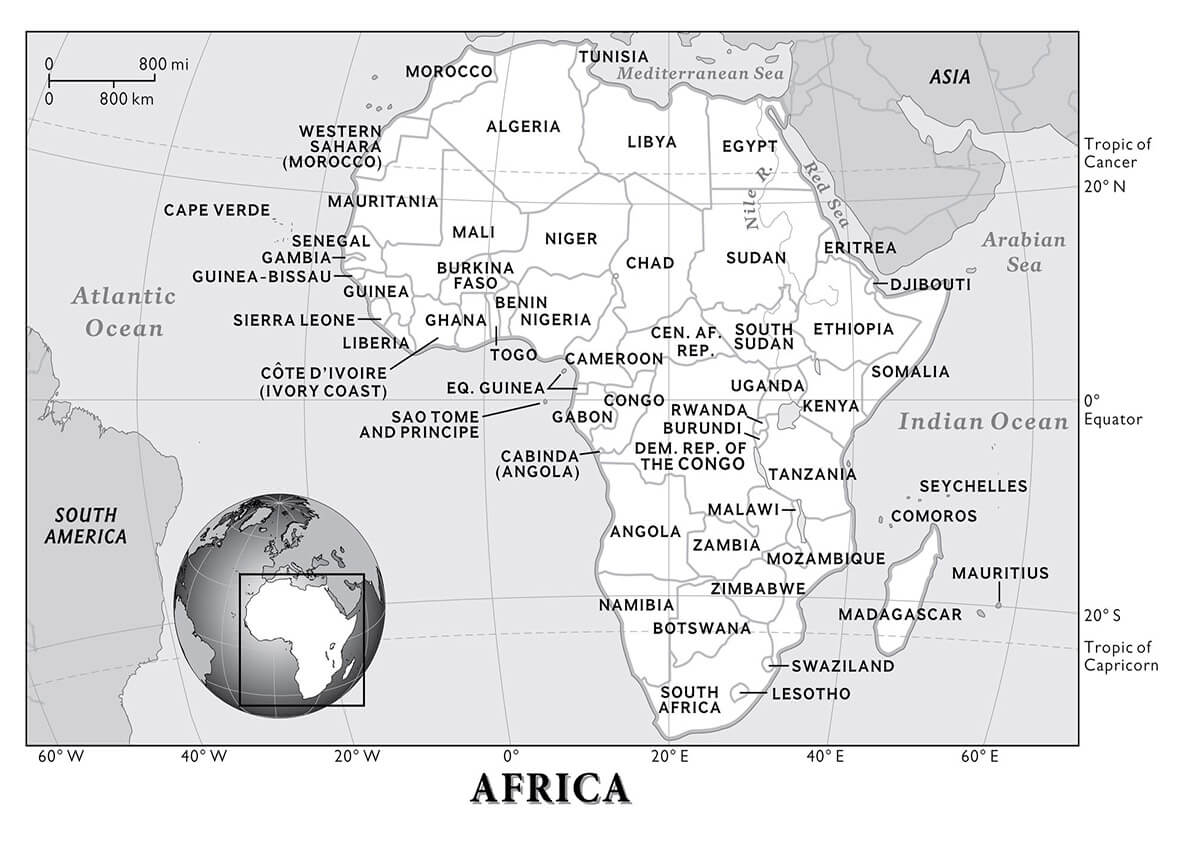 Printable Africa Map With Countries 1