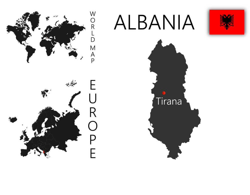 Printable Albania Europe Map