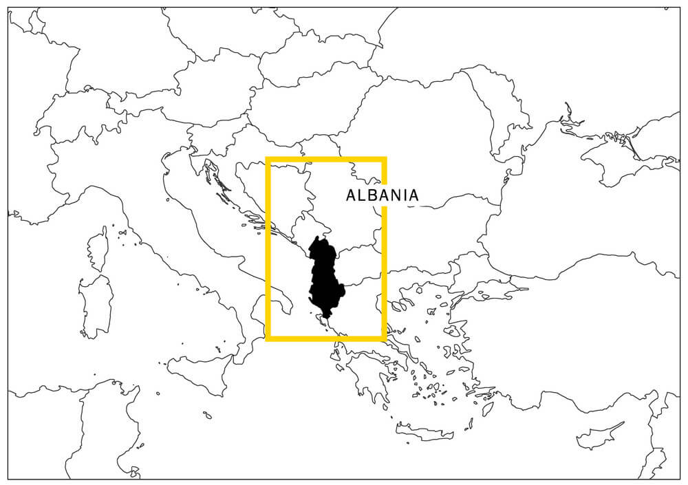 Printable Albania On The Europe Map