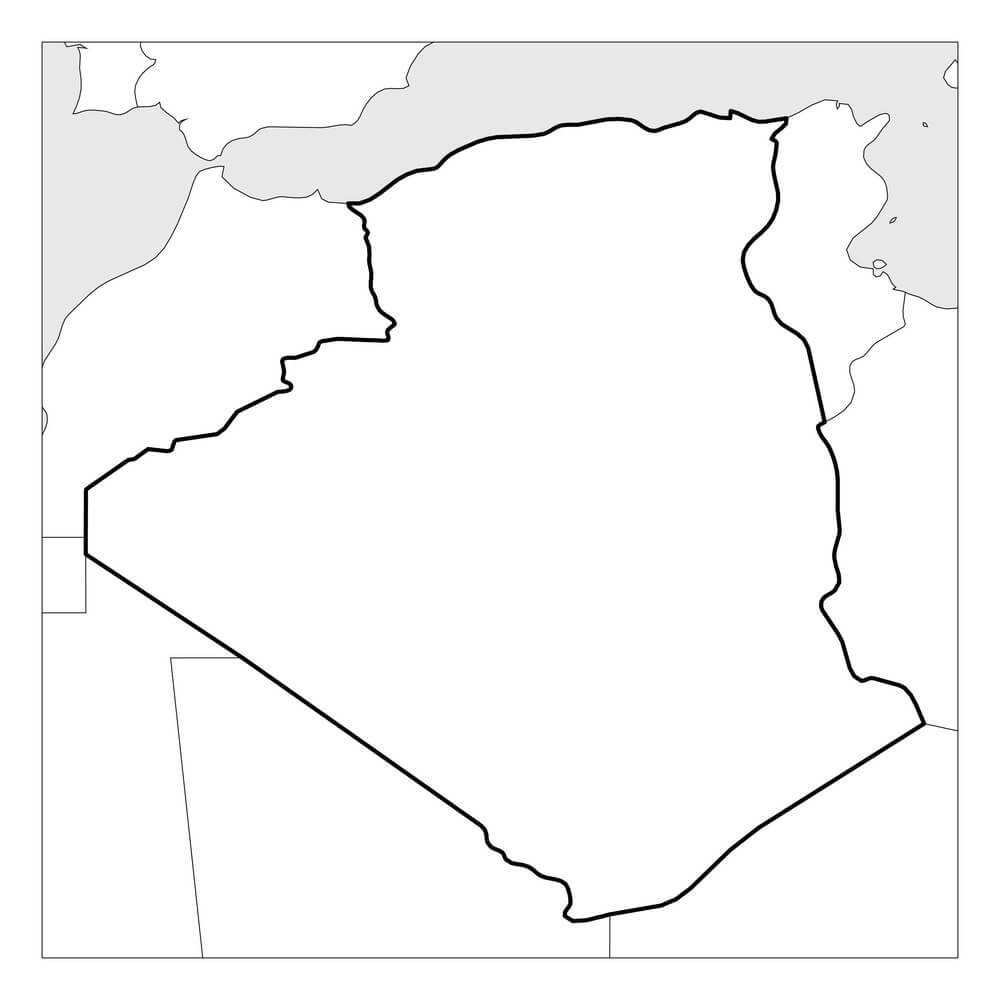 Printable Algeria Blank Map