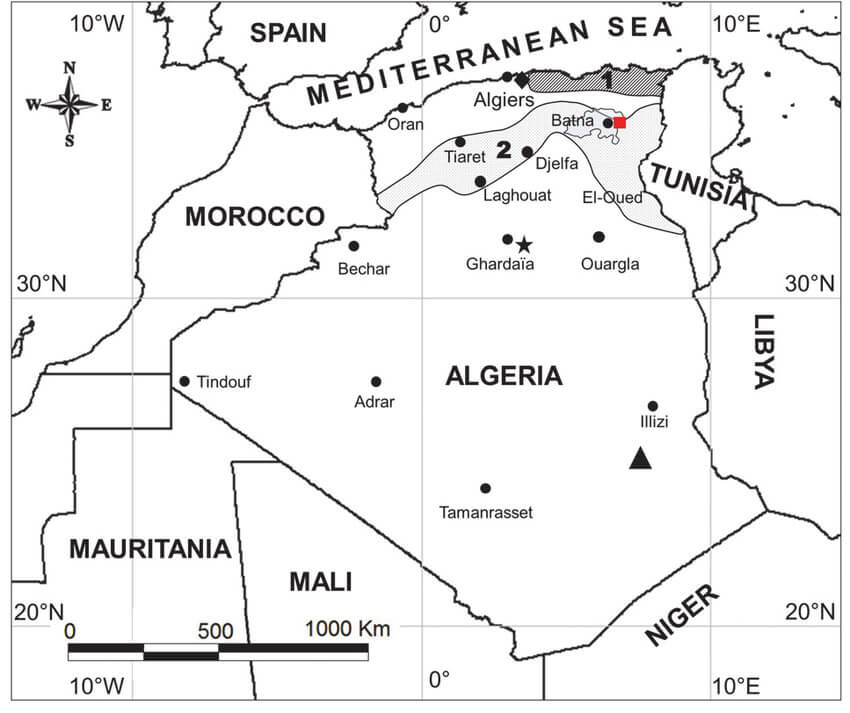 Printable Algeria Capital Map