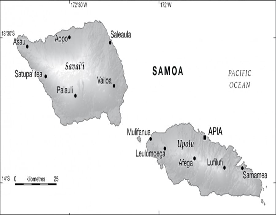 Printable American Samoa On A Map