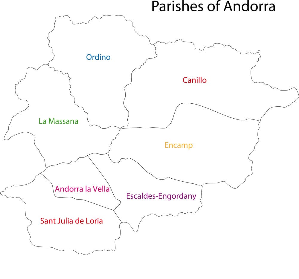 Printable Andorra Country Map