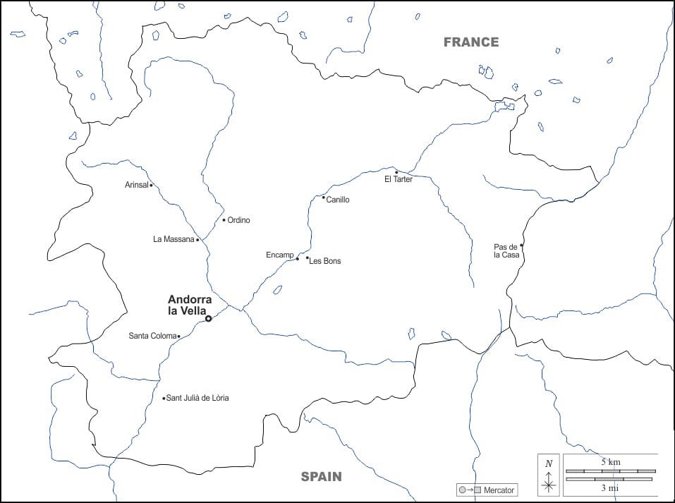 Printable Andorra Map Outline