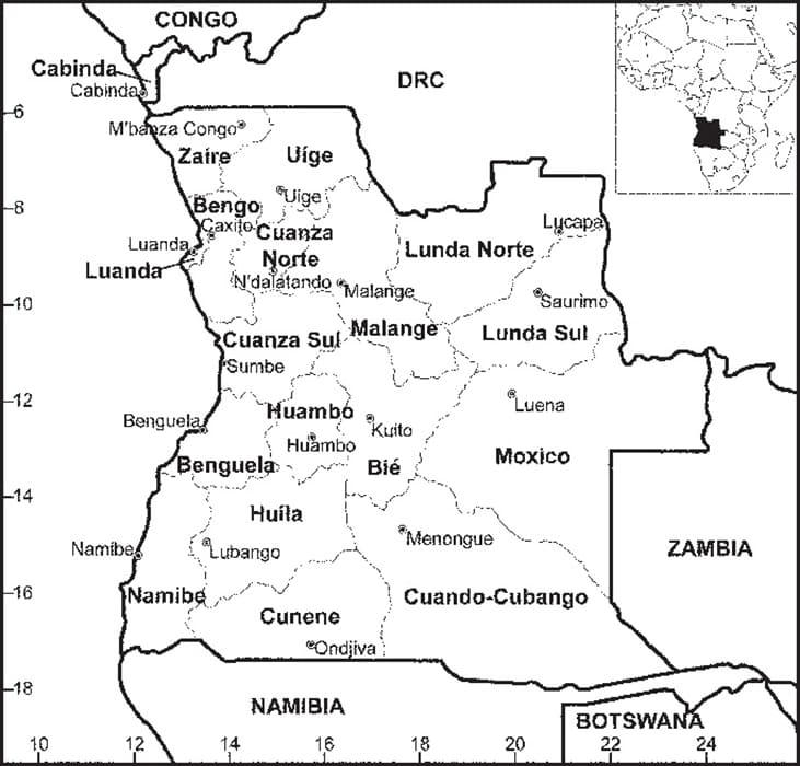 Printable Angola Map Of Cities