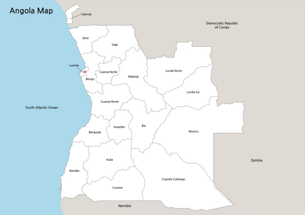 Printable Angola Map