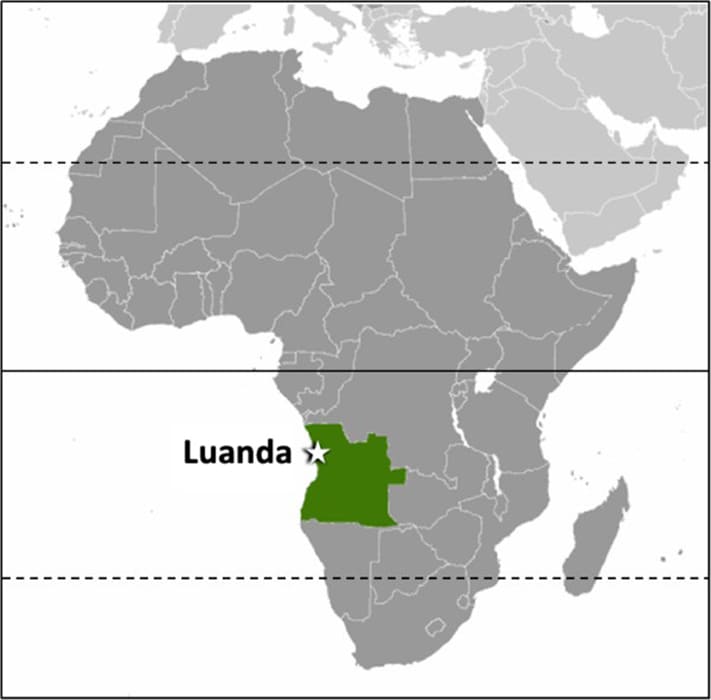 Printable Angola On Africa Map
