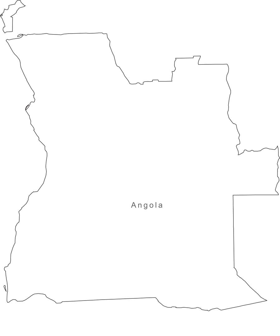 Printable Angola Outline Map