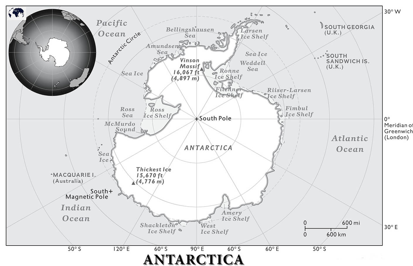 Printable Antarctia Map 6