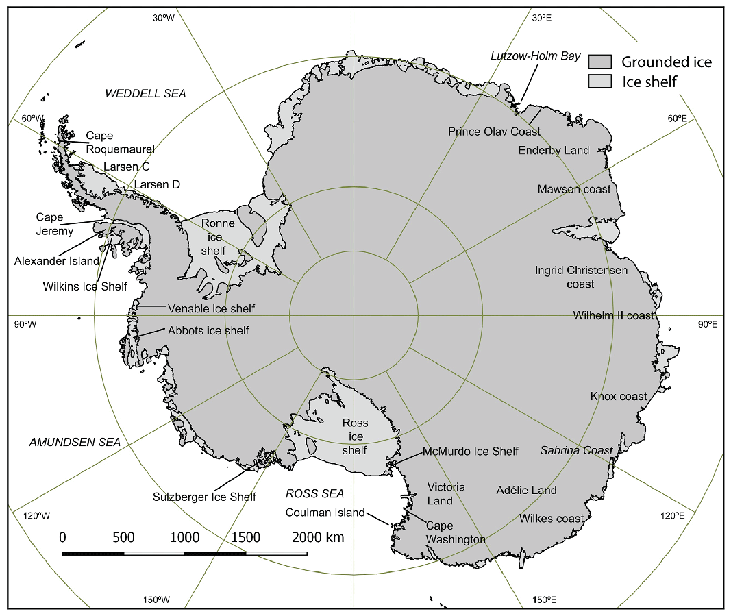 Printable Antarctia Map Coastline