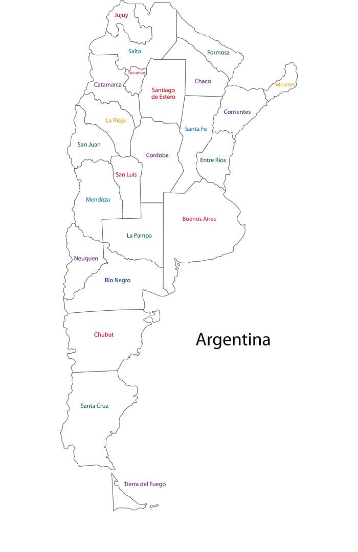 Printable Argentina Cities Map