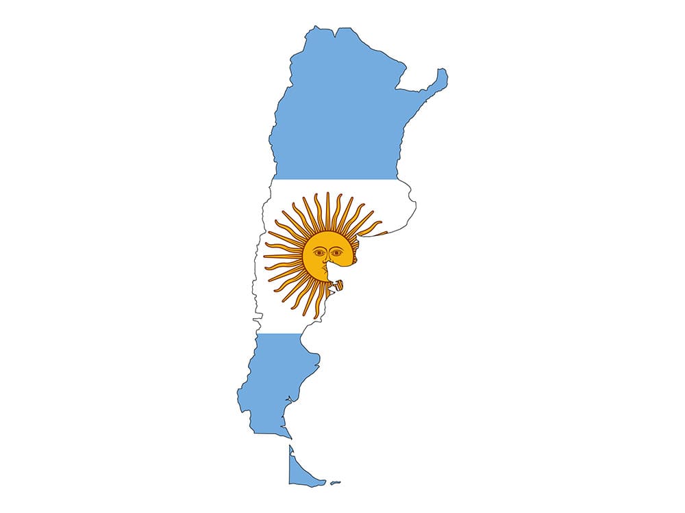 Printable Argentina Flag Map