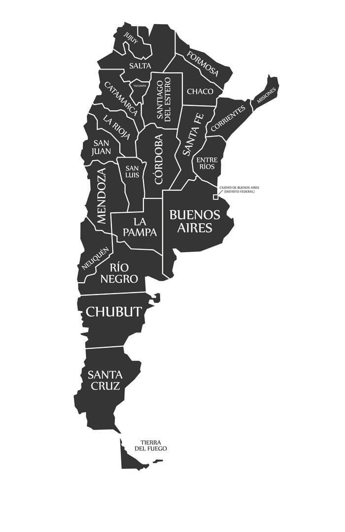Printable Argentina Map Labeled