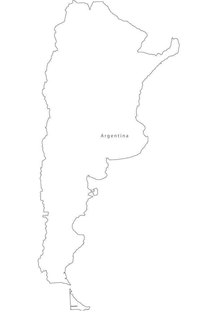Printable Argentina Map Outline