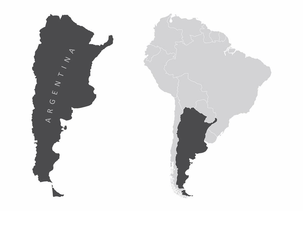 Printable Argentina On Map Of South America