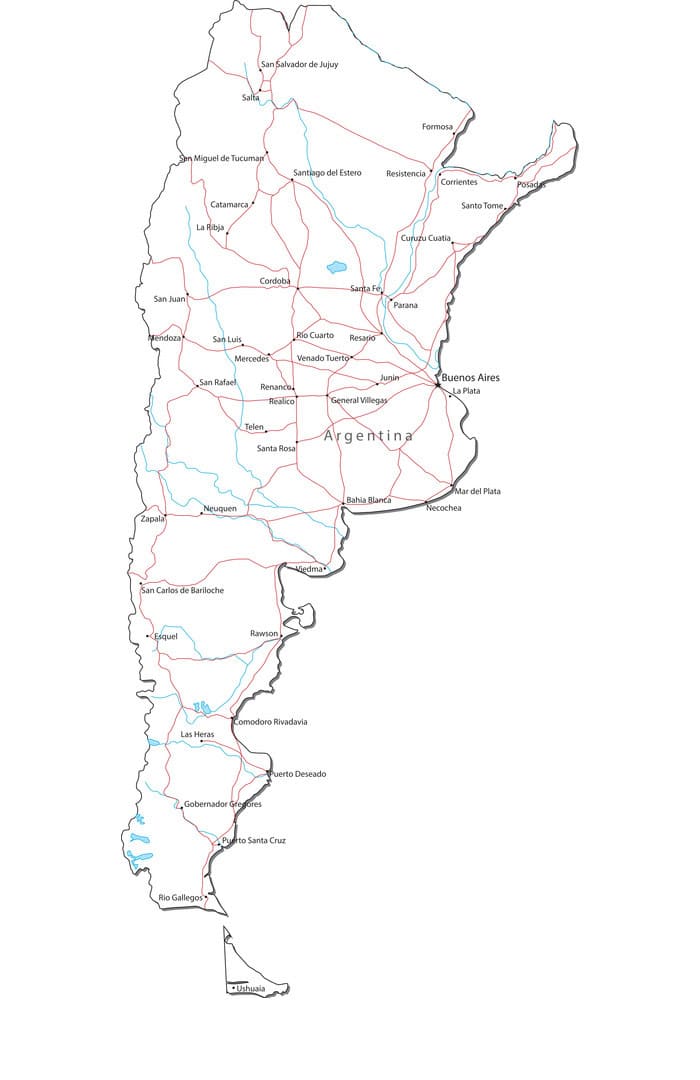 Printable Argentina Provinces Map