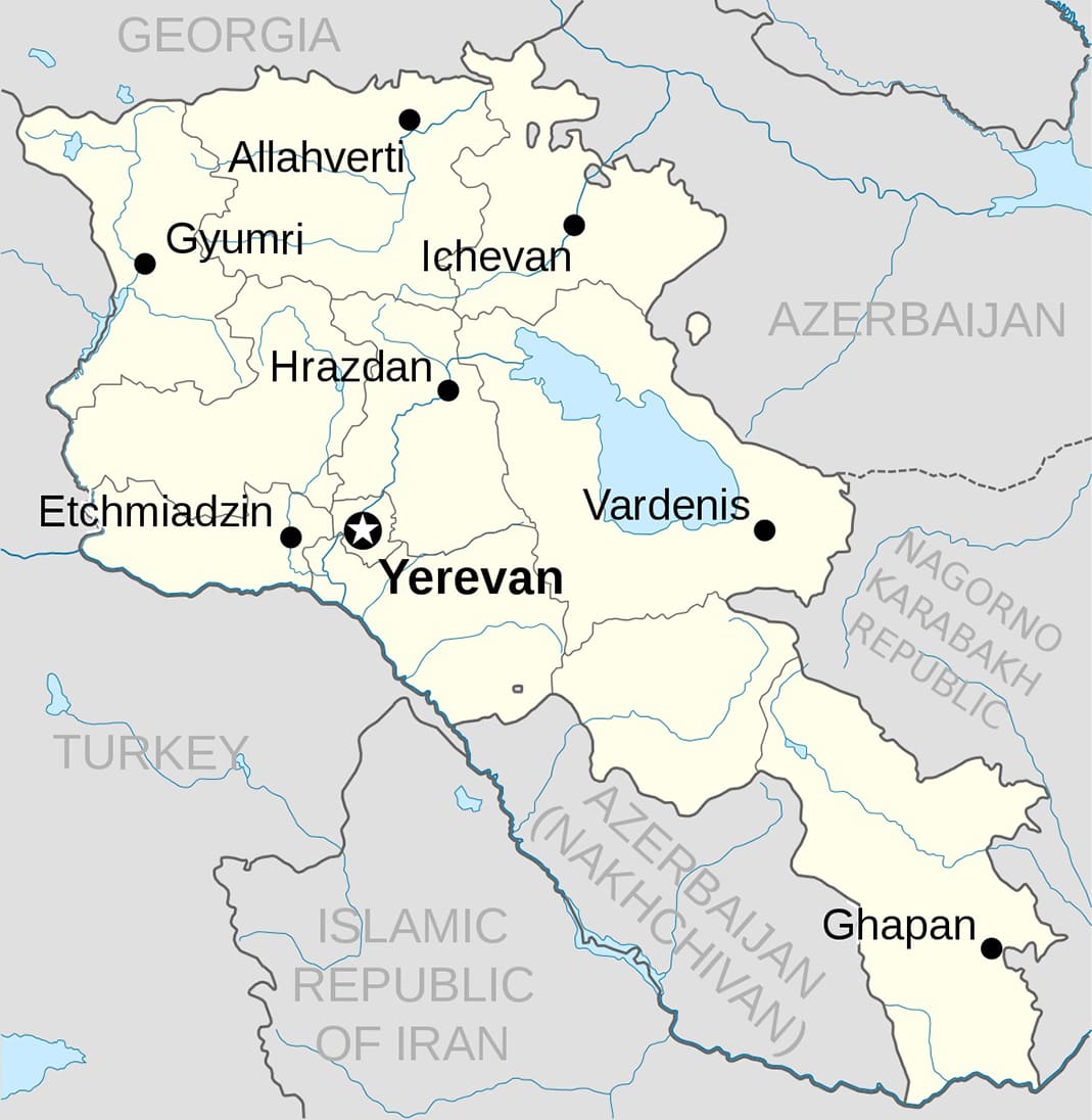 Printable Armenia Location On Map