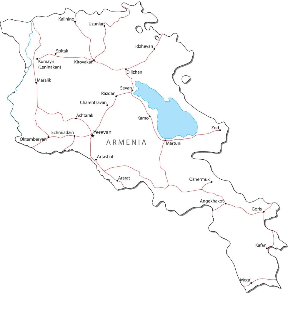 Printable Armenia Map Outline