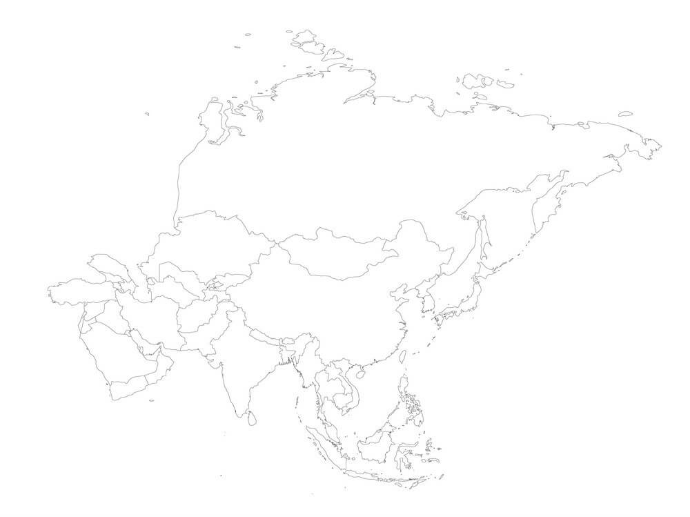 Printable Asia Map Blank
