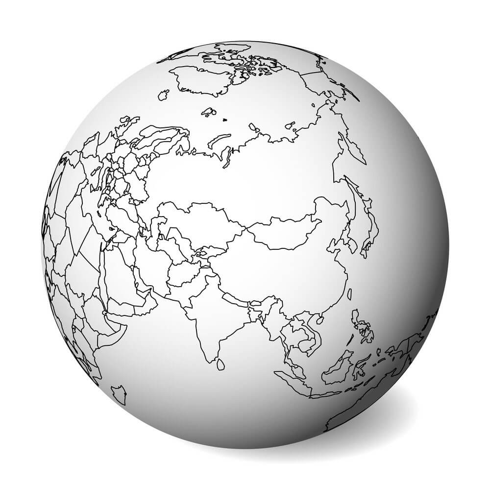 Printable Asia Map Globe