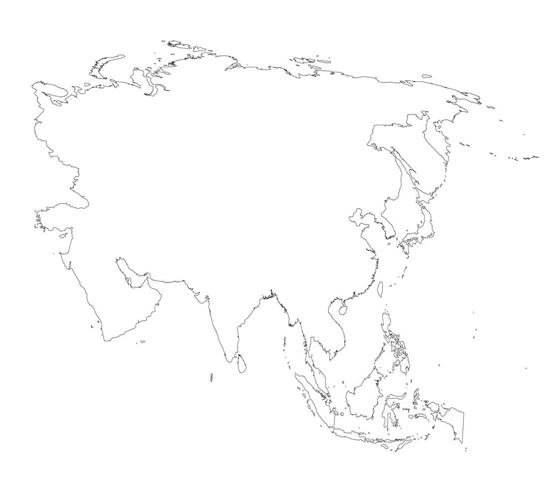 Printable Asia Map With Outline 3