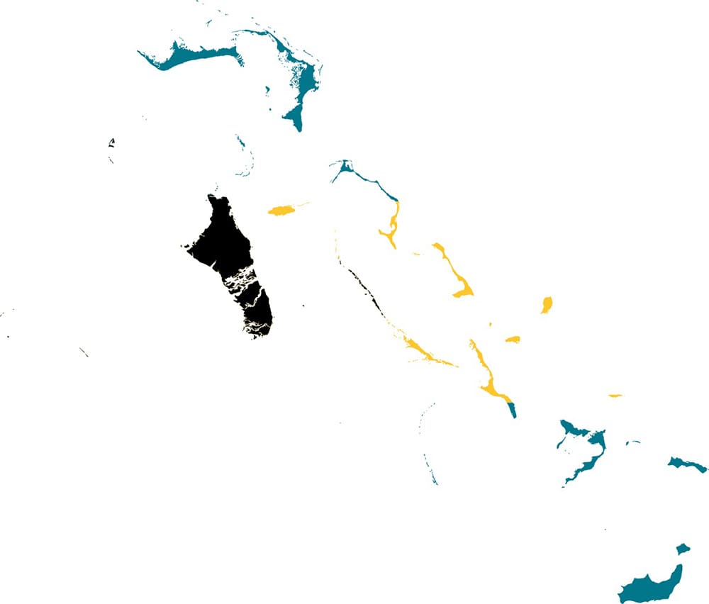 Printable Bahamas Flag Map