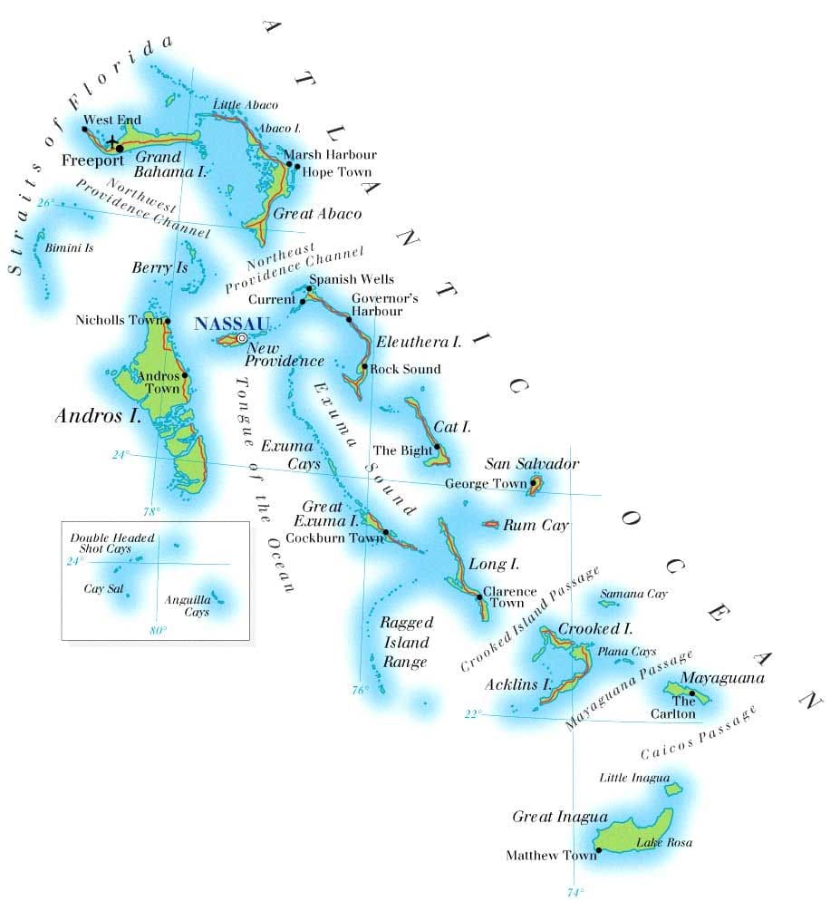 Printable Bahamas Map Location