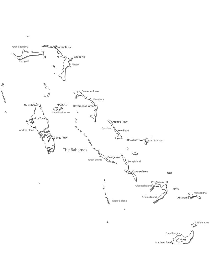 Printable Bahamas On The Map