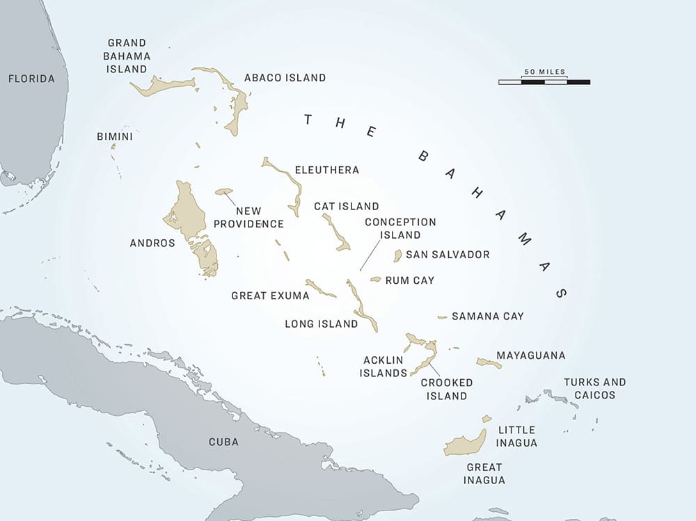 Printable Bahamas World Map