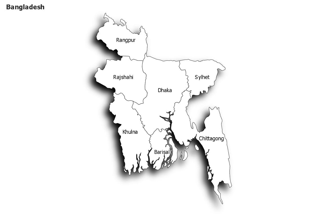 Printable Bangladesh Country Map