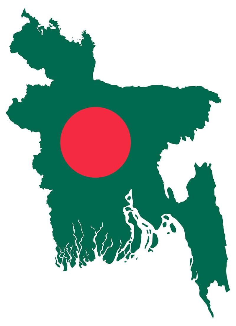 Printable Bangladesh Flag Map