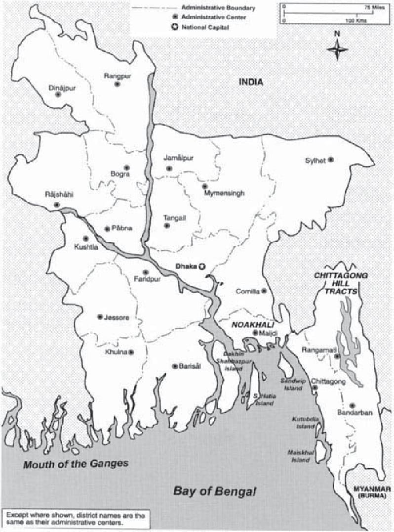 Printable Bangladesh Map Asia