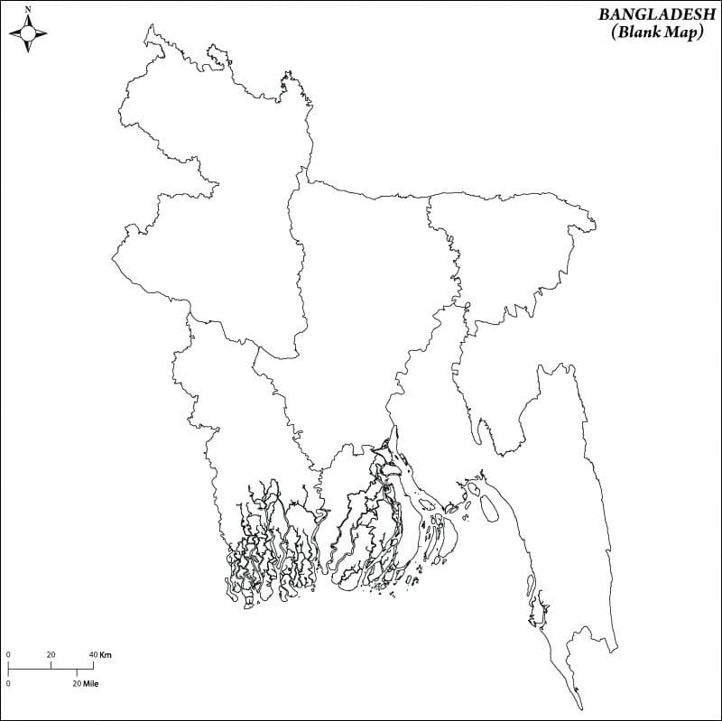 Printable Bangladesh Map Outline