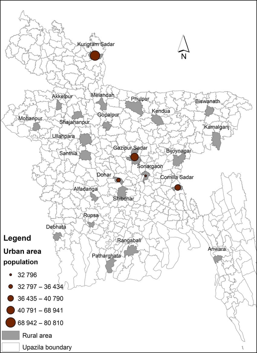 Printable Bangladesh Map With District